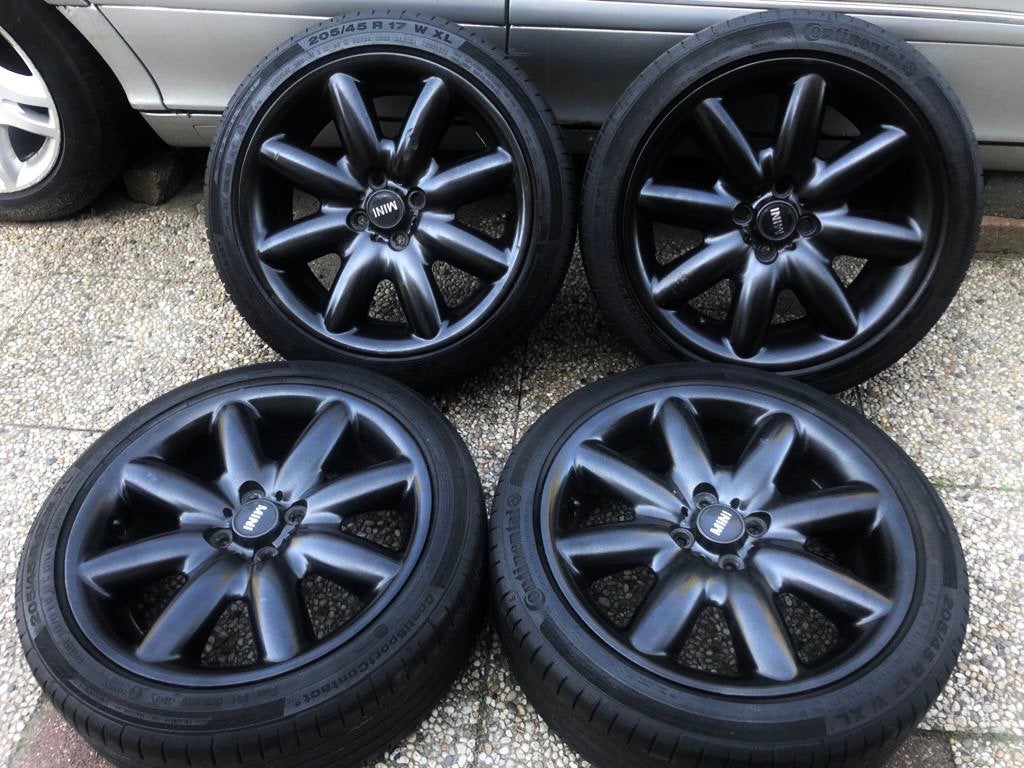 17 inch orig. Mini Cooper R50/53 winterset Crown zwart 7mm, Auto-onderdelen, Ophalen, Gebruikt, Banden en Velgen, 17 inch