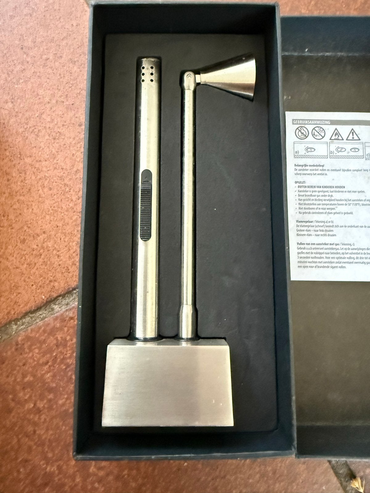 Elegante kaarsenaansteker en dover set, Overige typen, Nieuw, Ophalen of Verzenden, Metaal