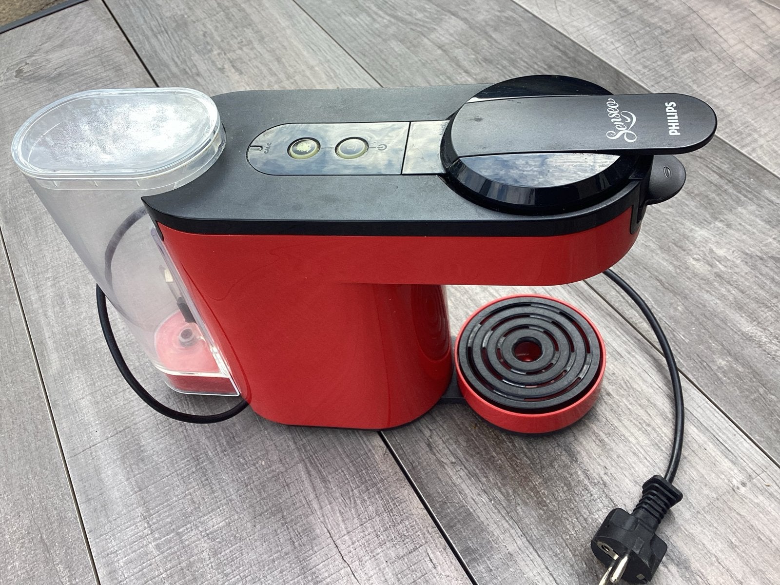 Philips Senseo HD7880 koffiepadapparaat rood/zwart, Gebruikt, Koffiemachine, Ophalen of Verzenden, 2 tot 4 kopjes