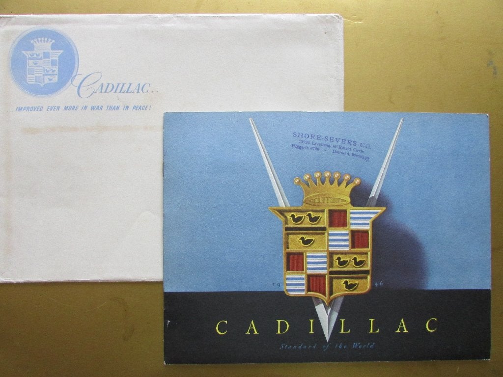 1946 Cadillac prestige brochure, met envelop, Engels, Ophalen of Verzenden, Zo goed als nieuw, Overige merken