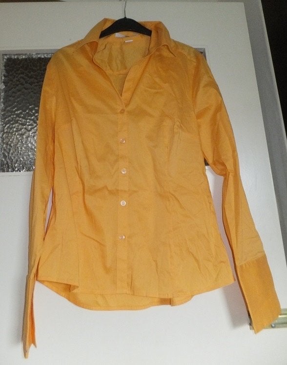 Zgan! Licht oranje zakelijke blouse overhemd van H&M maat 38, Maat 38/40 (M), H&M, Verzenden, Oranje