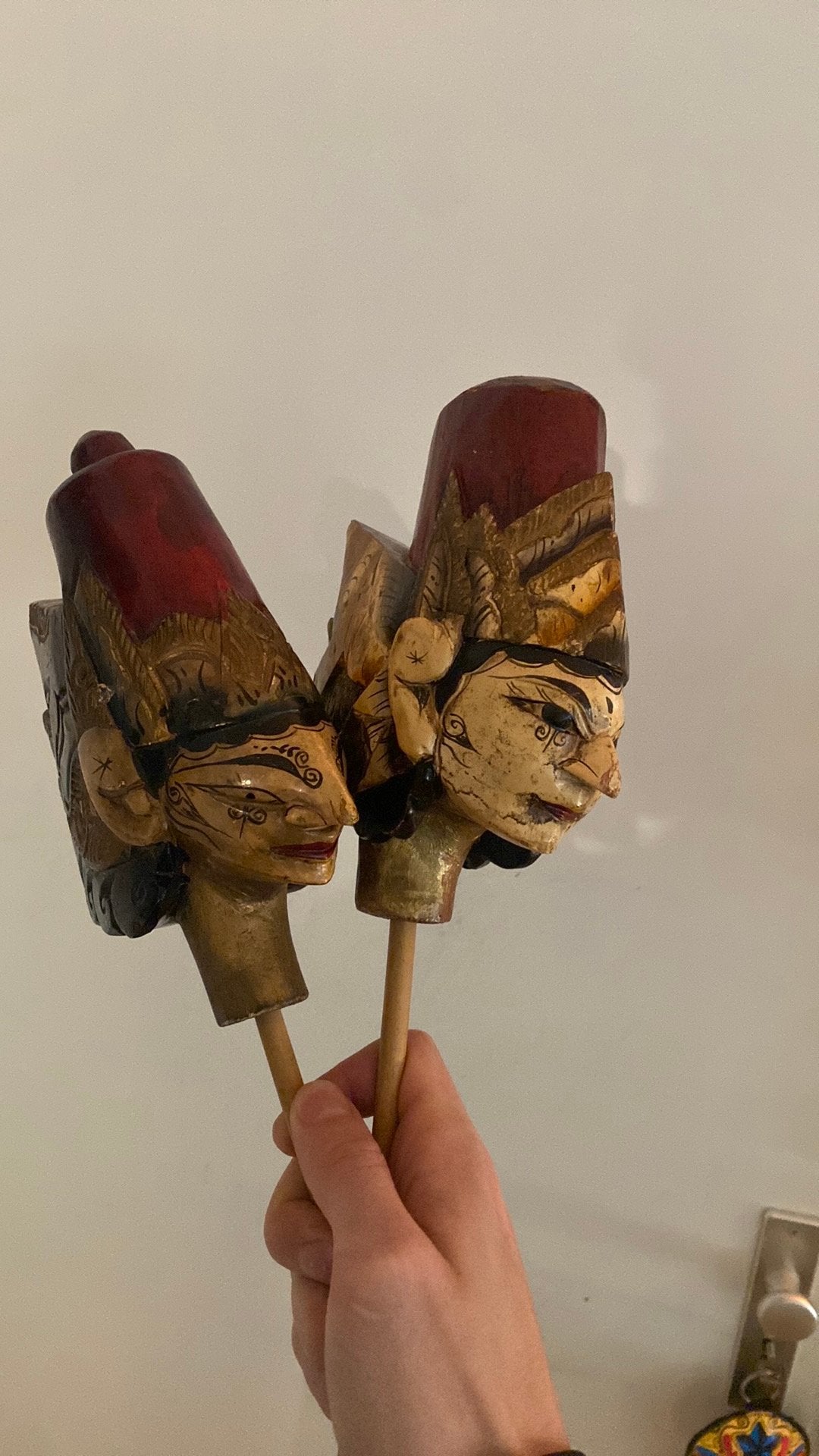 Wayang wajang Golek poppen java antiek asian, Indonesië, Ophalen of Verzenden, Houtsnijwerk, Hout
