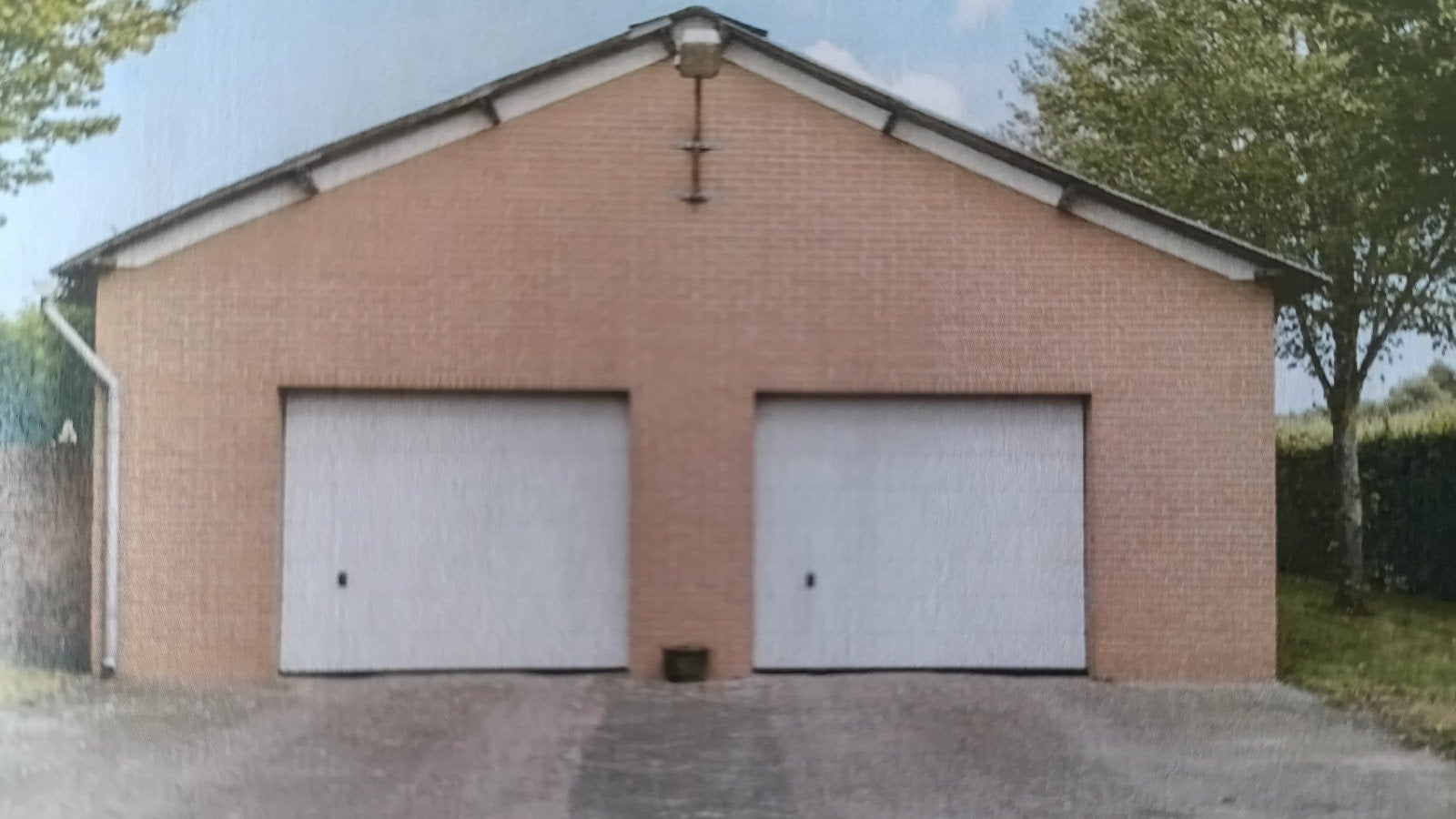 Hormann garagedeur wit houtnerf met elektrische opener, Doe-het-zelf en Verbouw, Deuren en Horren, Ophalen, Kunststof, Gebruikt