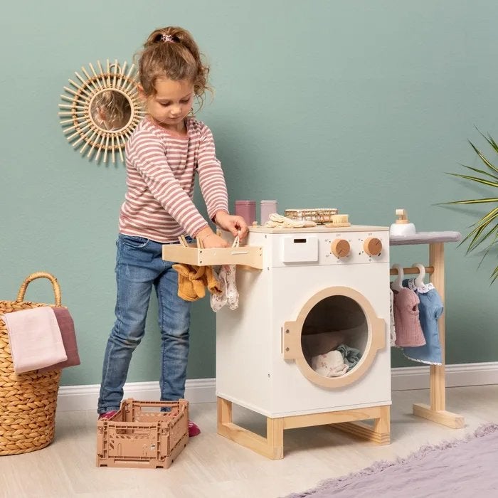 Musterkind houten wasmachine met strijkplank, Ophalen, Gebruikt