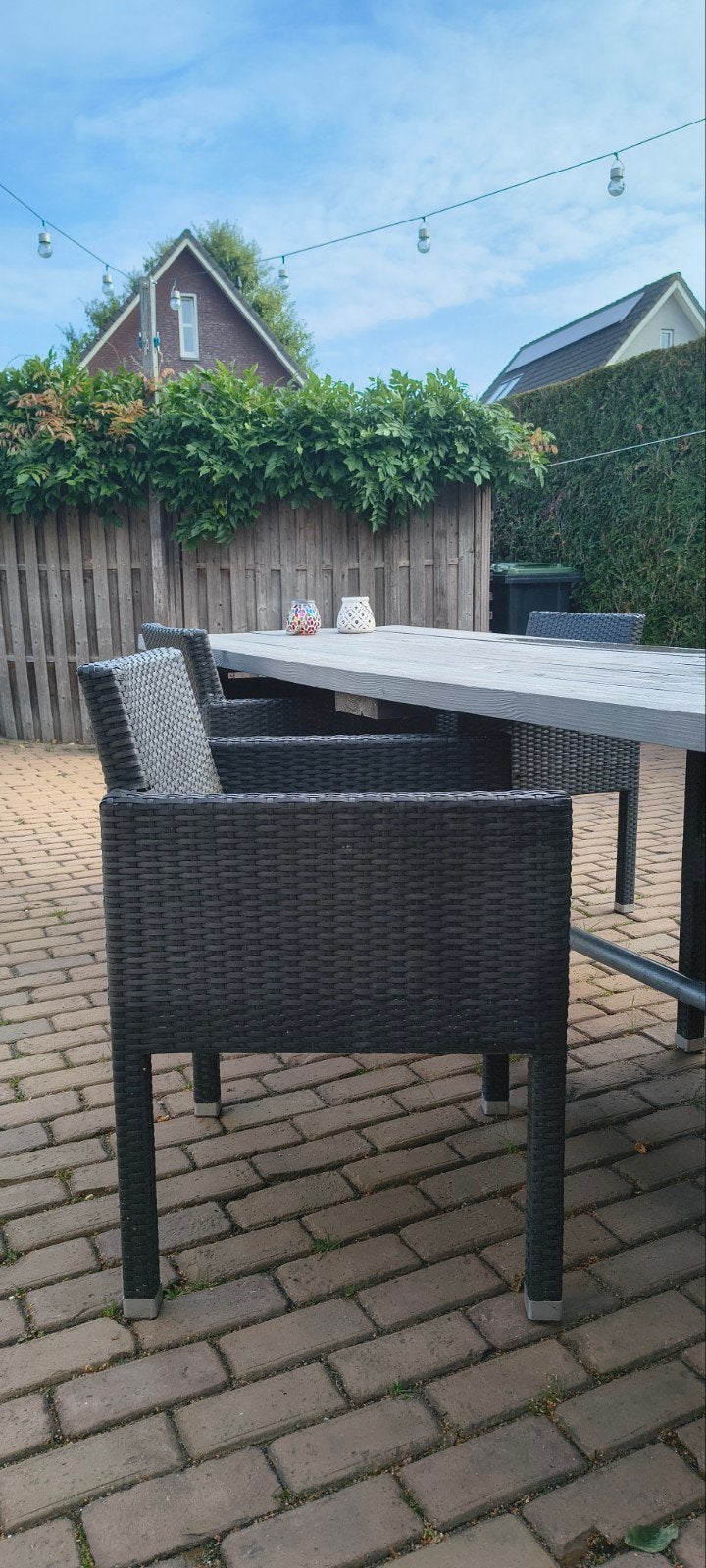 GEZOCHT: 2 wicker tuinstoelen van Jan des Bouvrie, Tuin en Terras, Ophalen, Gebruikt
