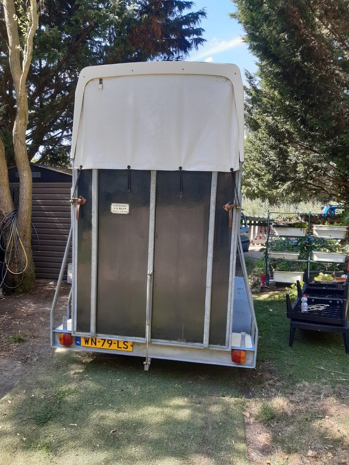 t.k veewagen veetrailer paardentrailer paardenwagen, Ophalen, Gebruikt, Hout, 1-paards trailer