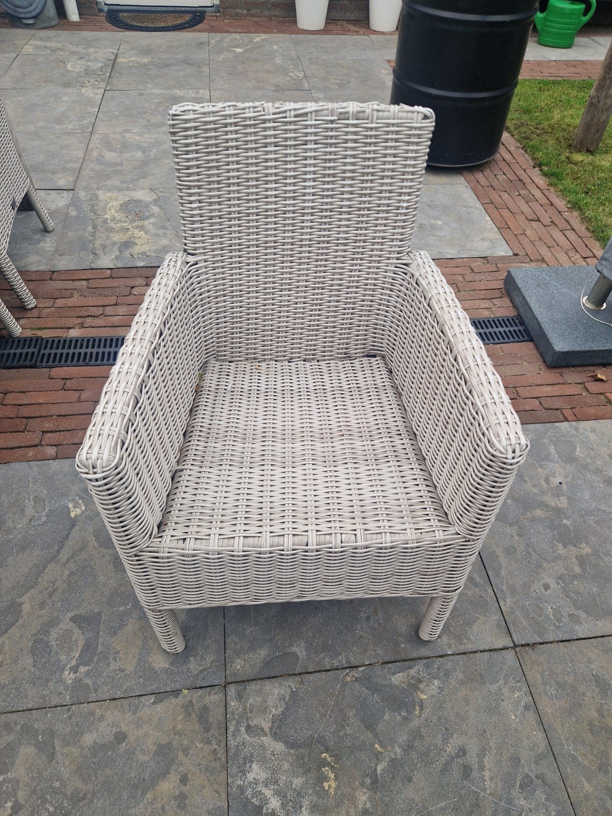 Bois Le Duc 6 Wicker Stoelen, Tuin en Terras, Tuinsets en Loungesets, Gebruikt, 6 zitplaatsen, Teakhout, Ophalen of Verzenden