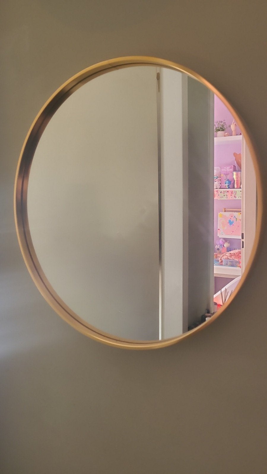 Ronde spiegel met gouden rand, Huis en Inrichting, Ophalen of Verzenden, Zo goed als nieuw, Rond