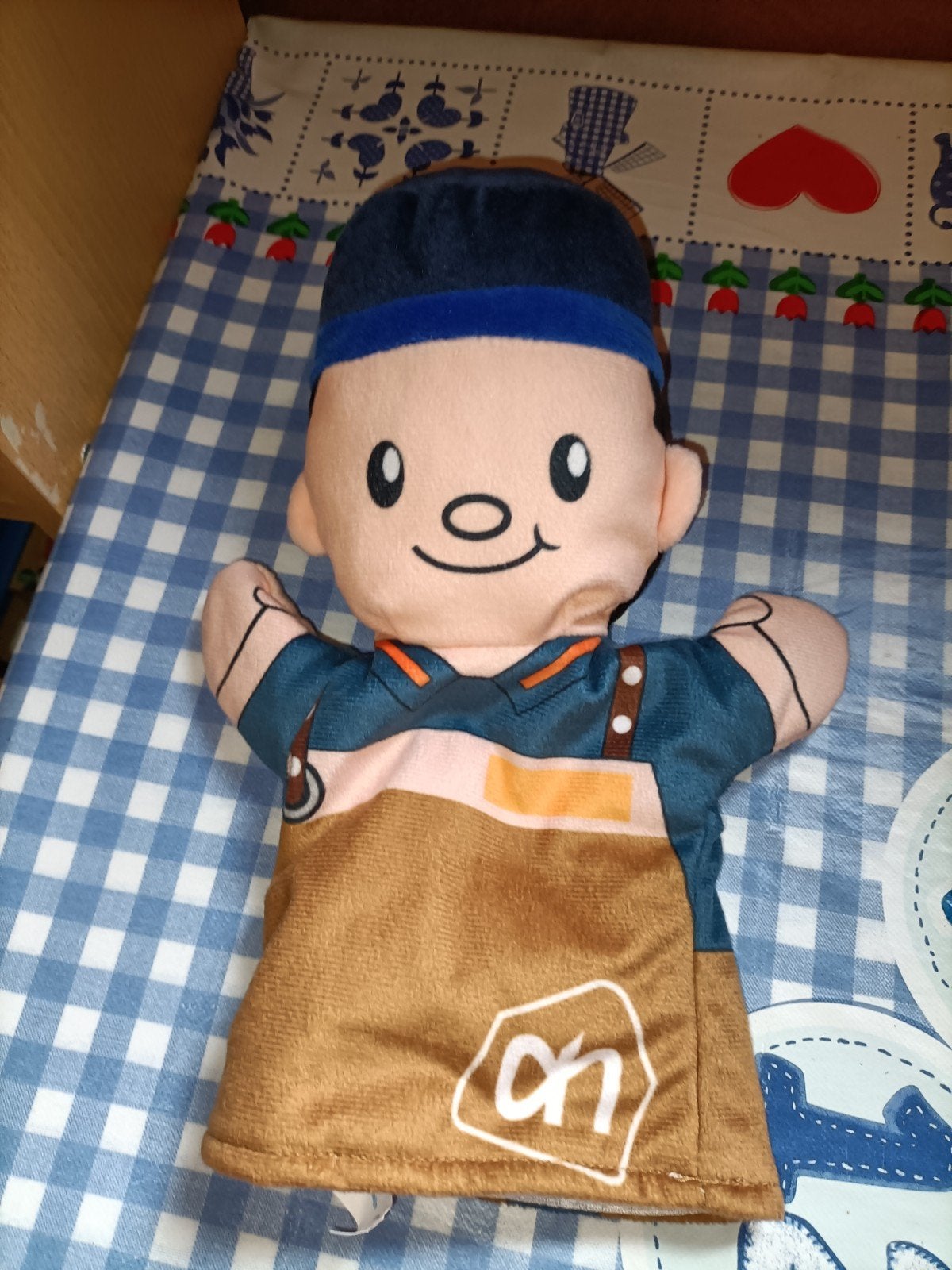 Winkelbediende handpop Albert Heijn 29 cm, Ophalen of Verzenden, Zo goed als nieuw, Meisje, Dekbedovertrek