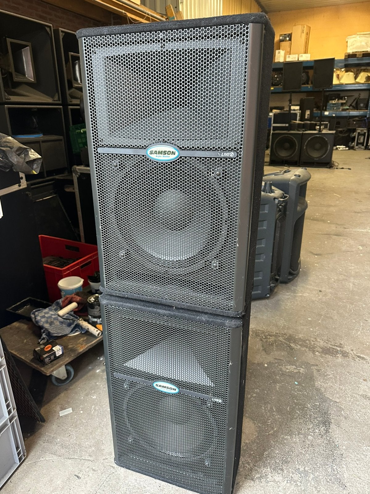 2 stuks Samson L612 actieve speakers, Gebruikt, Overige typen, Samson, Ophalen