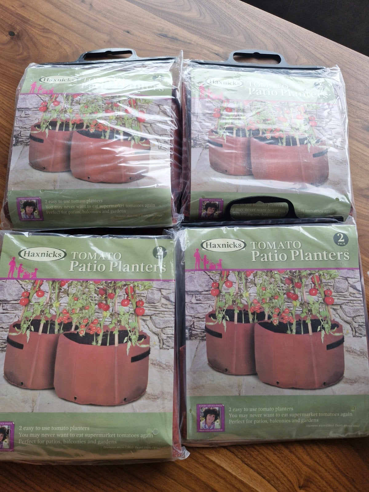 4x Haxnicks Tomato Patio Planters - Kweekzakken Tomaten, Kunststof, Nieuw, Ophalen of Verzenden, Balkon
