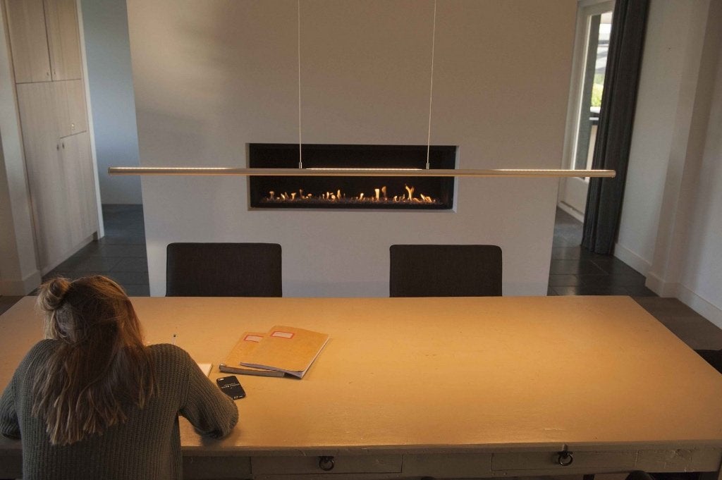 hanglamp bureau of tafel, Huis en Inrichting, Ophalen, Zo goed als nieuw, Metaal, Minder dan 50 cm