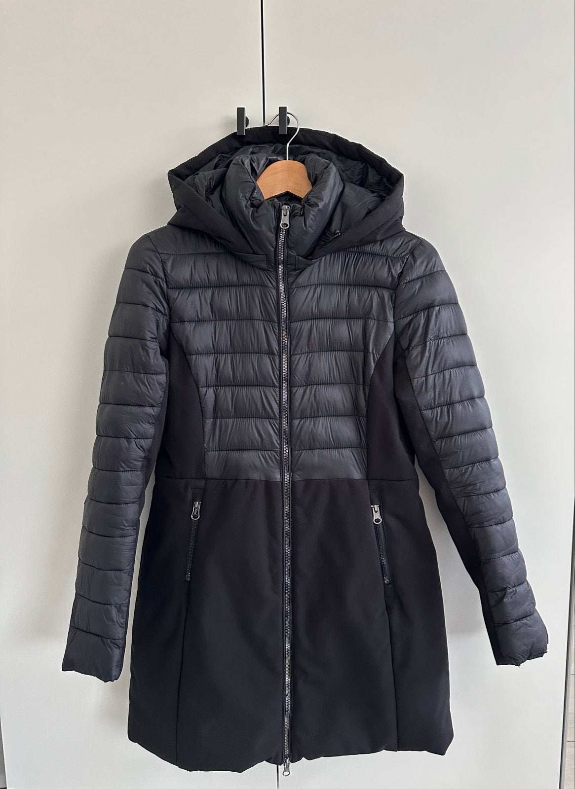 Boxeur Des Rues zwarte halflange jas met capuchon, maat M, Ophalen of Verzenden, Zo goed als nieuw, Maat 38/40 (M), Zwart