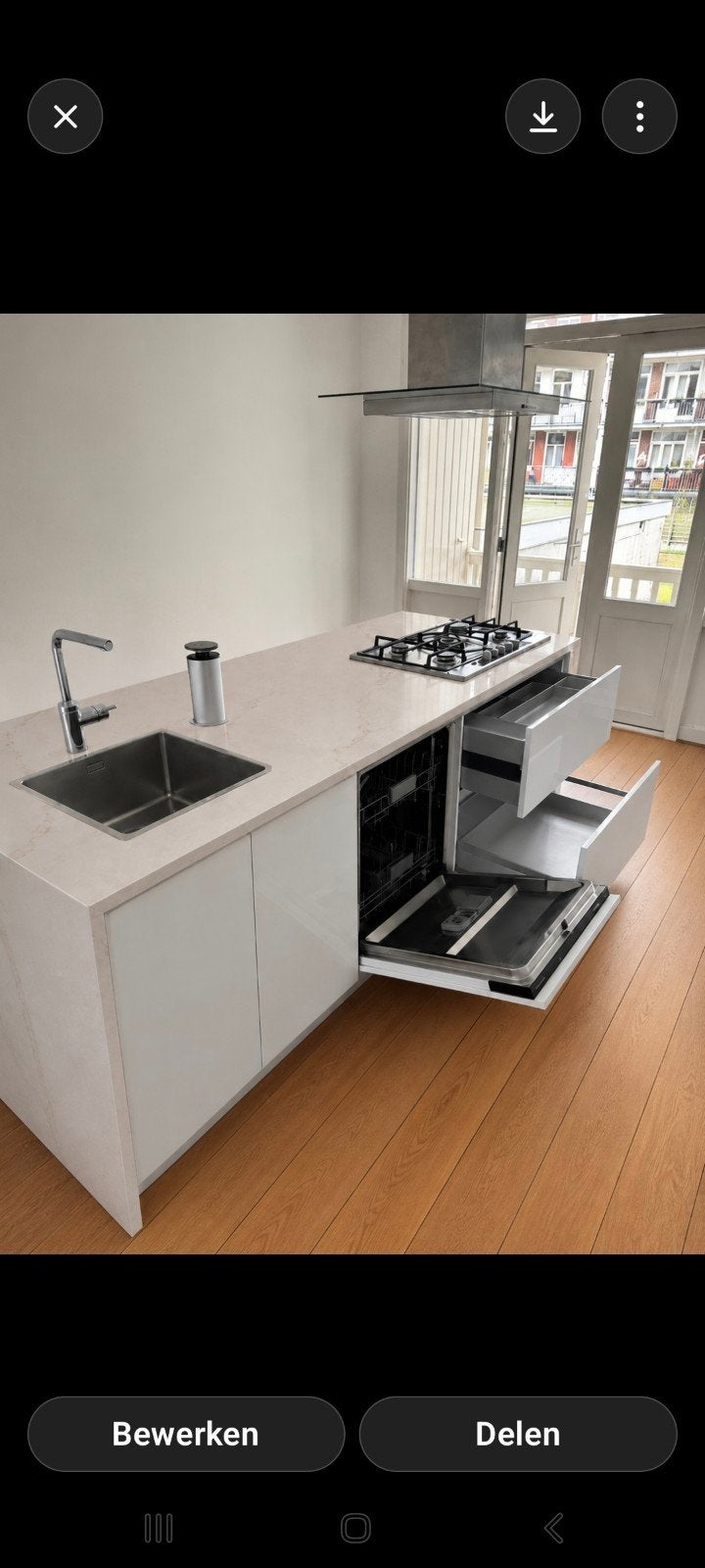 Te koop mooi houten vloer - ca. 45 m² - opschuren en lakken, Gebruikt, 10 m² of meer, Hout, Vloerdelen of -planken