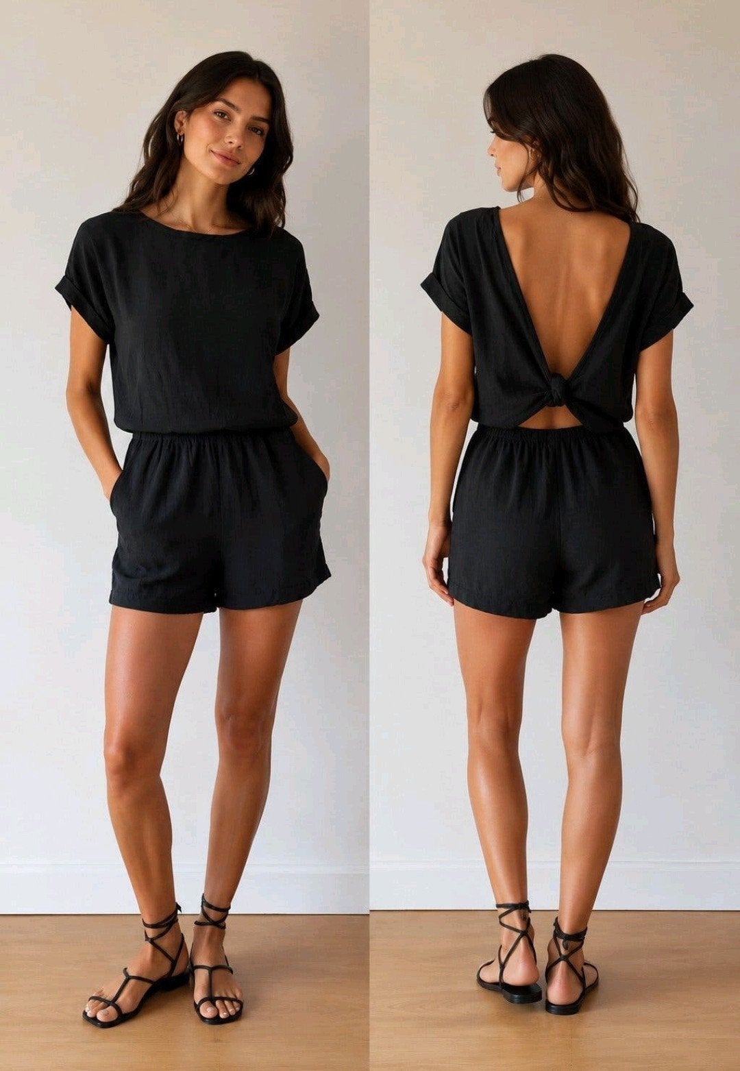 MNG Casual Zwarte Playsuit met Open Rug - Maat XS, Zwart, Ophalen of Verzenden, Zo goed als nieuw, Maat 34 (XS) of kleiner