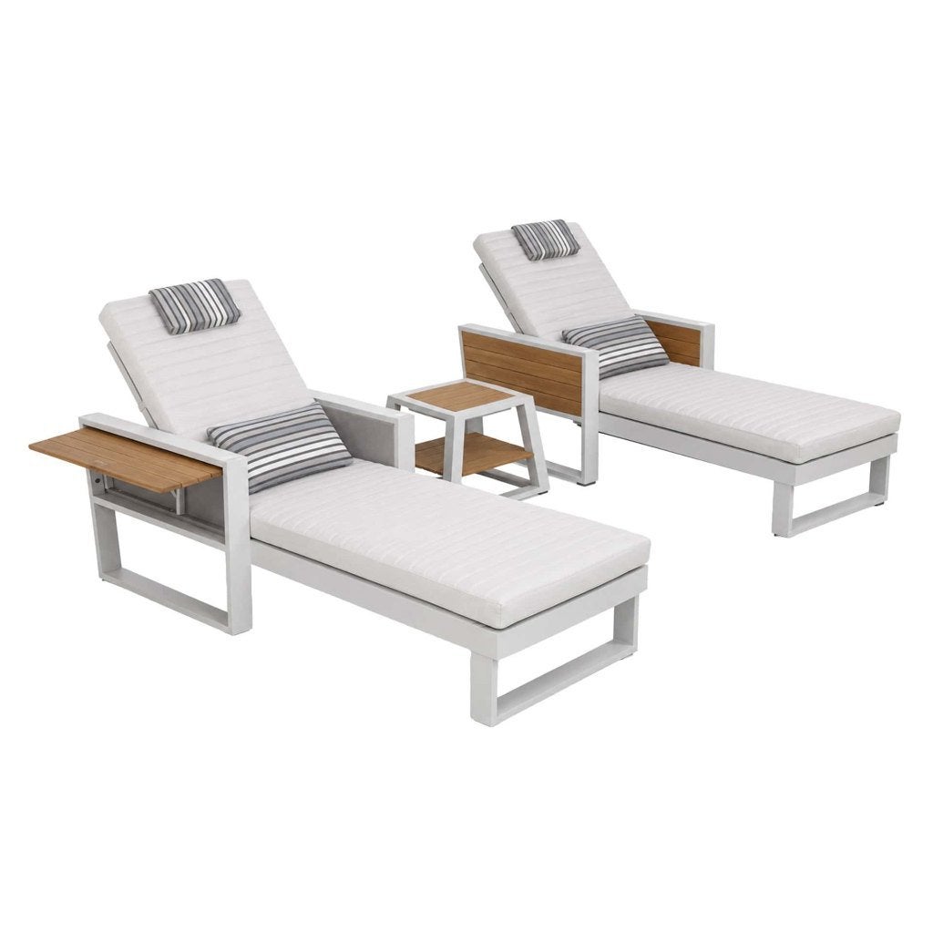 Higold York Sunlounger Set – Wit – 2-delig 95403810, Tuin en Terras, Ophalen, Nieuw, Teakhout, Verstelbaar