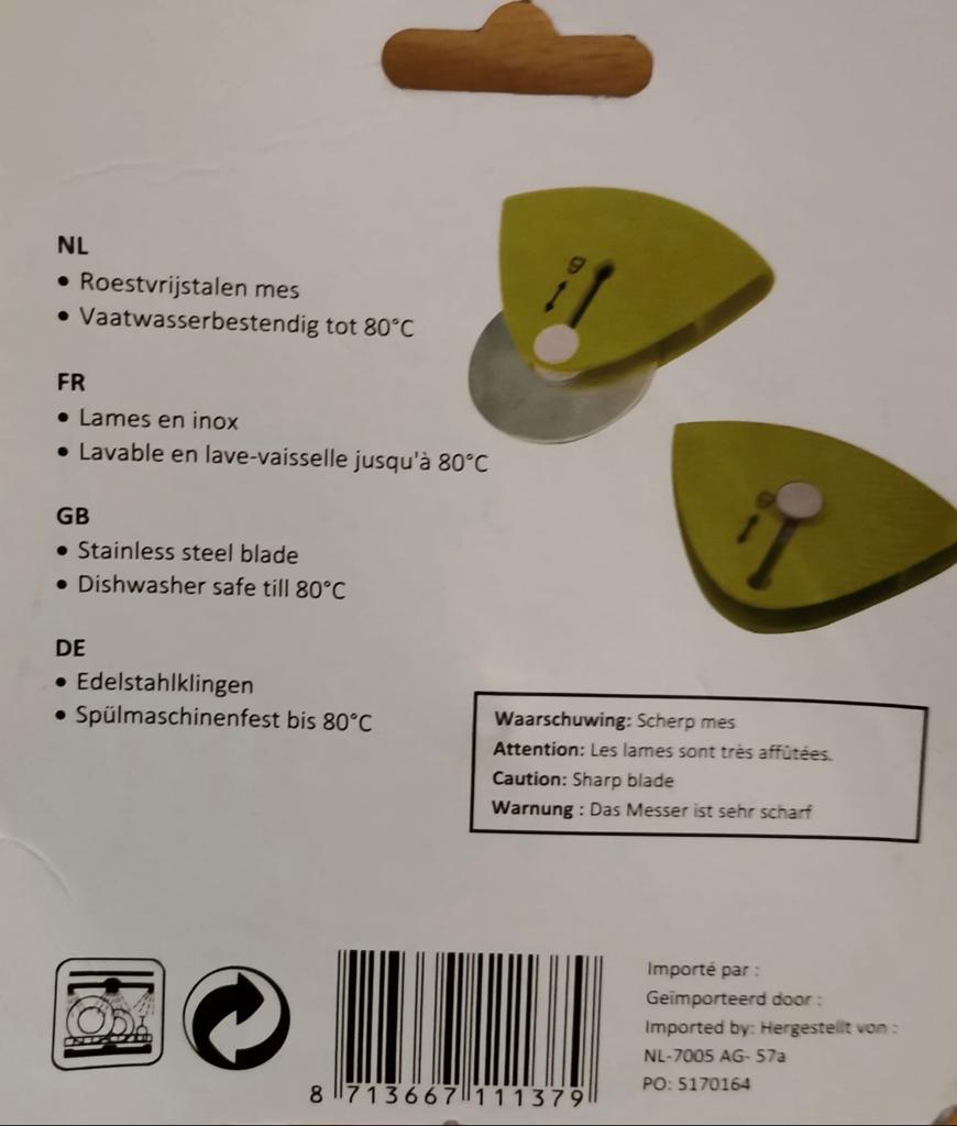 Enrico Pizzasnijder - Nieuw in verpakking, Huis en Inrichting, Overige typen, Nieuw, Ophalen of Verzenden, Metaal