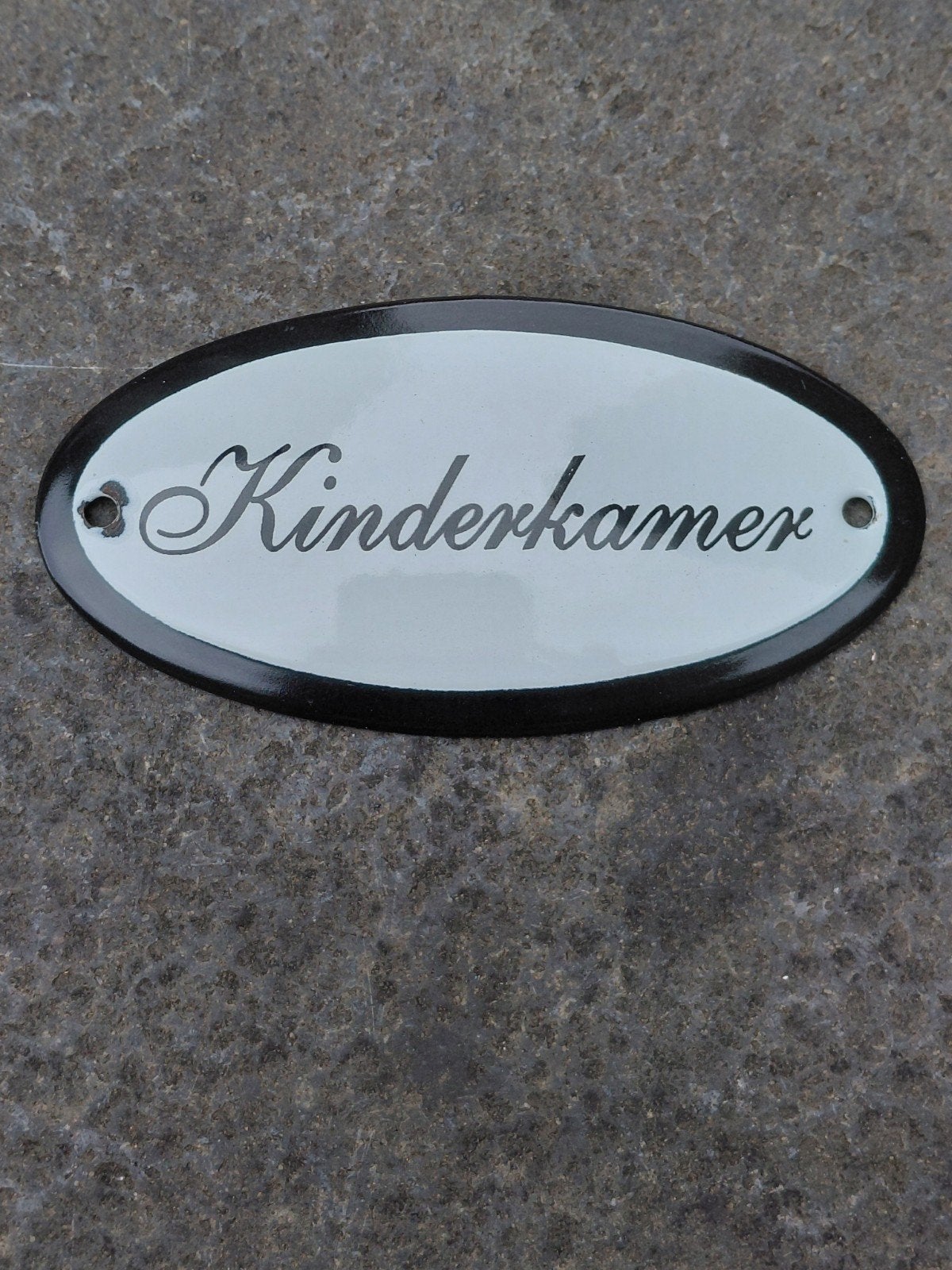 Vintage geëmailleerd bordje 'Kinderkamer', Ophalen of Verzenden