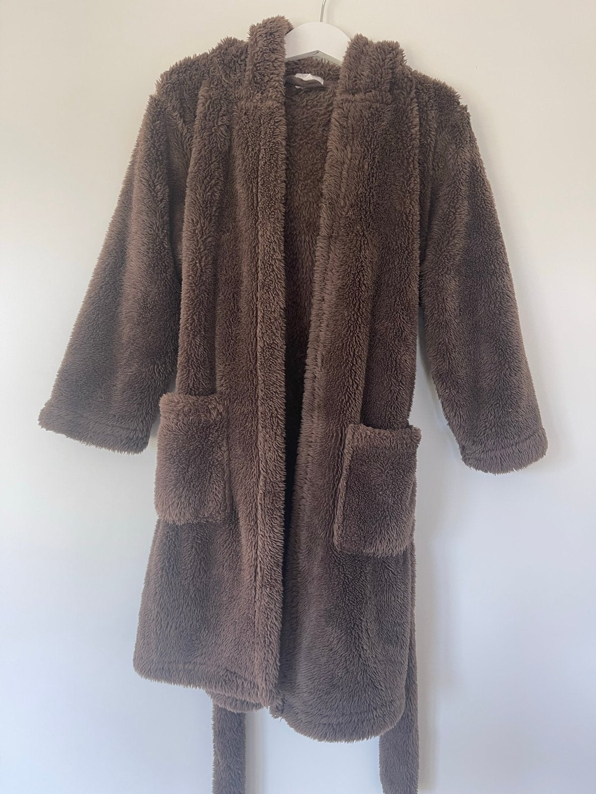 Bruine teddy badjas met capuchon en oortjes, Kinderen en Baby's, Ophalen of Verzenden, Zo goed als nieuw, Jongen of Meisje