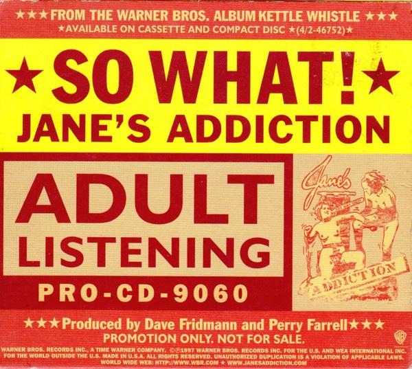 Jane's Addiction - So What! promo, Ophalen of Verzenden, Zo goed als nieuw, Rock en Metal