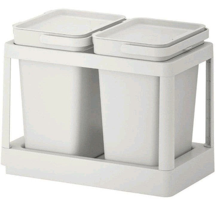 IKEA HÅLLBAR Afvalemmer met standaard, 2x10L, Ophalen, 50 – 75, Kunststof, Gebruikt