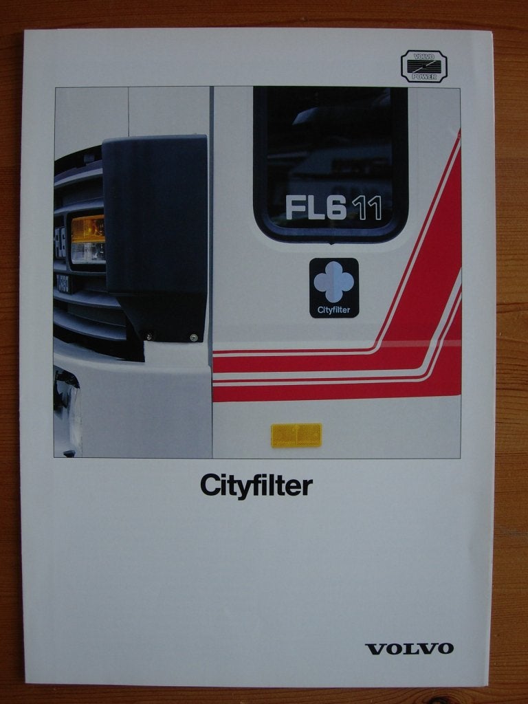 Volvo Cityfilter Brochure 1989 - FL6 FL7, Volvo, Zo goed als nieuw, Volvo, Ophalen of Verzenden
