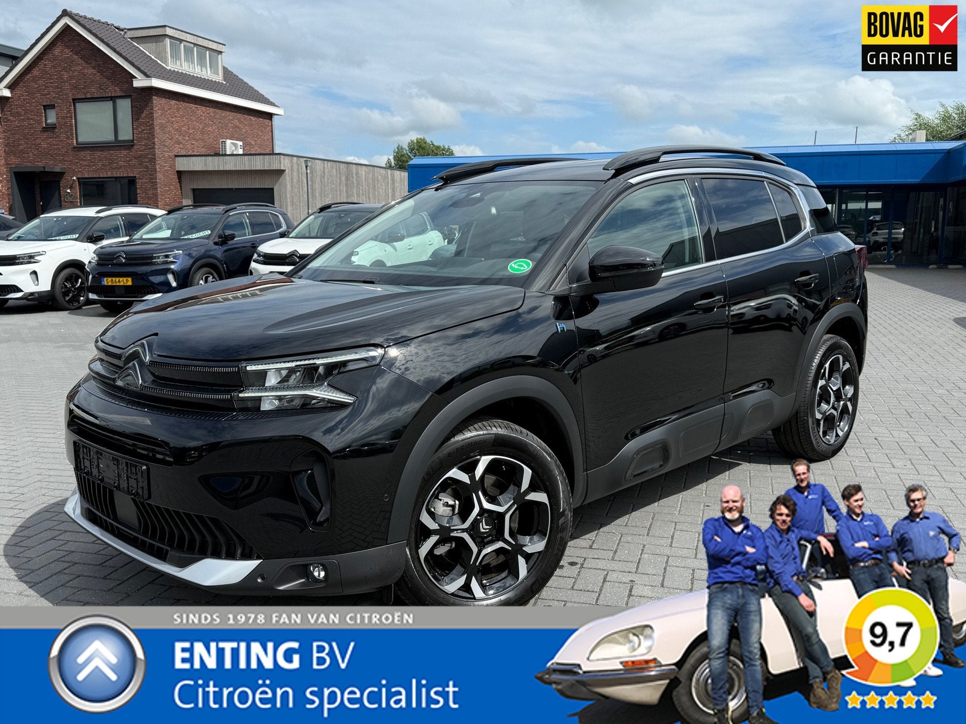 Citroen C5 Aircross 1.6 Plug-in Hybrid 225PK EAT8 MAX ADAPTI, Auto's, Citroën, Gebruikt, 4 cilinders, C5 Aircross, Leder en Stof