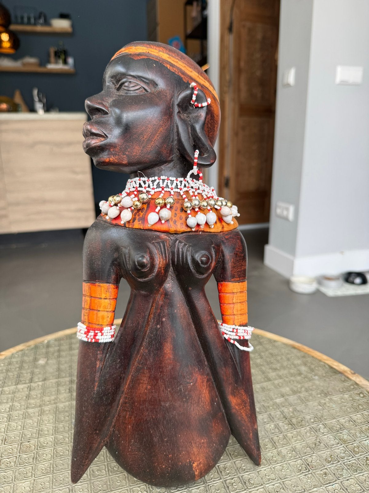 Afrikaanse houten beelden - Man en vrouw, Afrika, Handgemaakt, Meerkleurig, Beeld