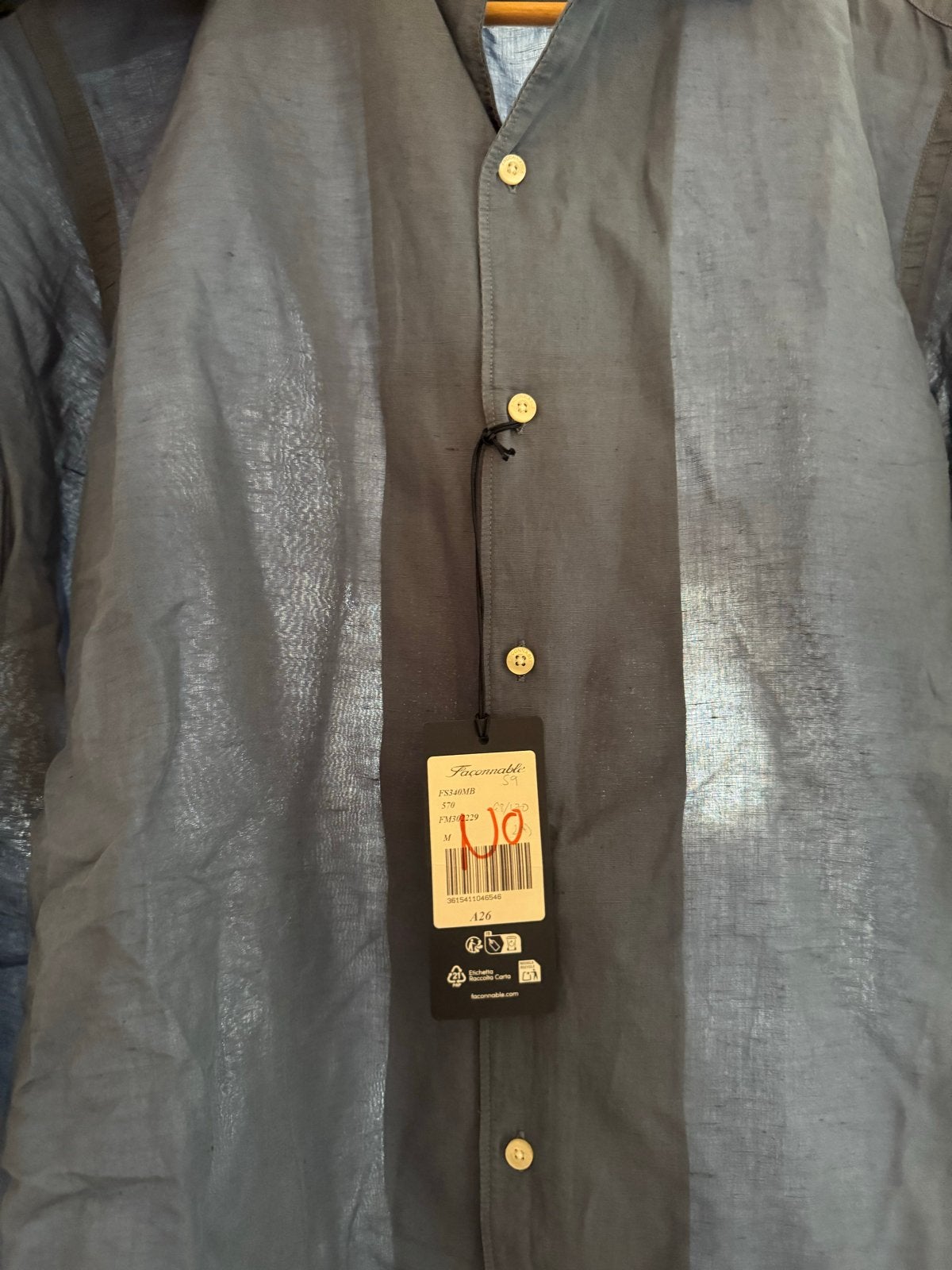 Faconnable linnen/katoen blouse maat M, Kleding | Heren, Ophalen of Verzenden, Nieuw, Blauw, Halswijdte 39/40 (M)