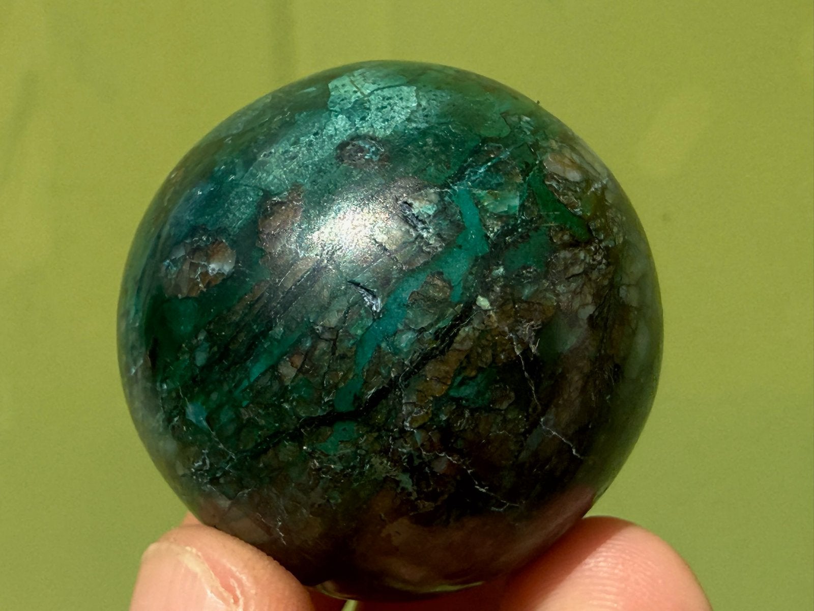 Malacolla - Chrysocolla met Malachiet bol mineralen, Ophalen of Verzenden, Mineraal
