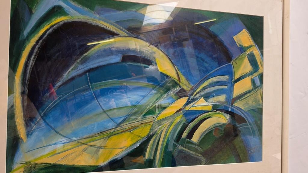 Groot Abstract Schilderij | Annelies Eijk | Handgeschilderd, Antiek en Kunst, Ophalen of Verzenden