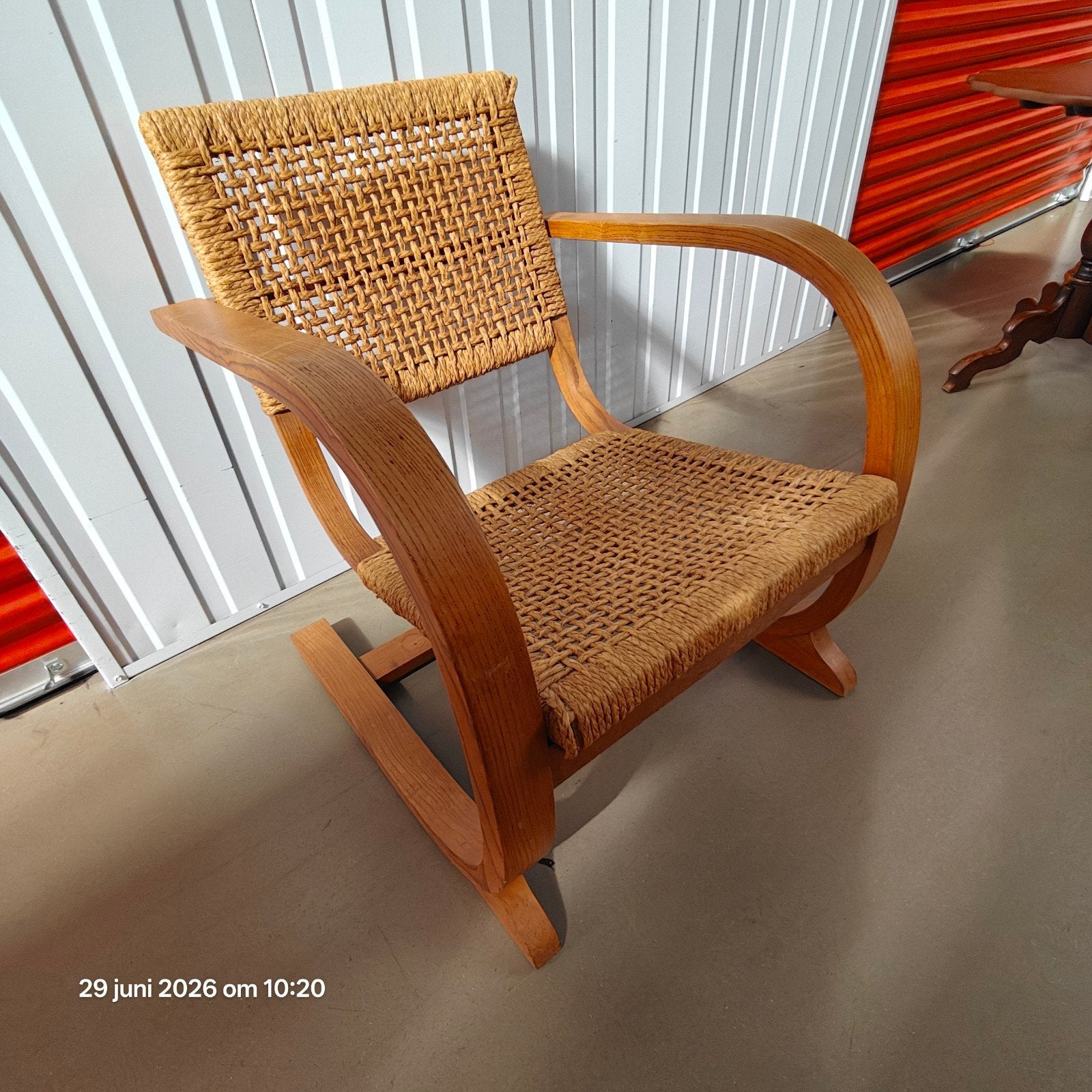 Bas van Pelt houten fauteuil met rotan zitting en rugleuning, Ophalen of Verzenden