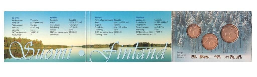 Finland Eurocenten 2008 in mapje, Postzegels en Munten, Munten | Europa | Euromunten, Ophalen of Verzenden, Finland, Overige waardes