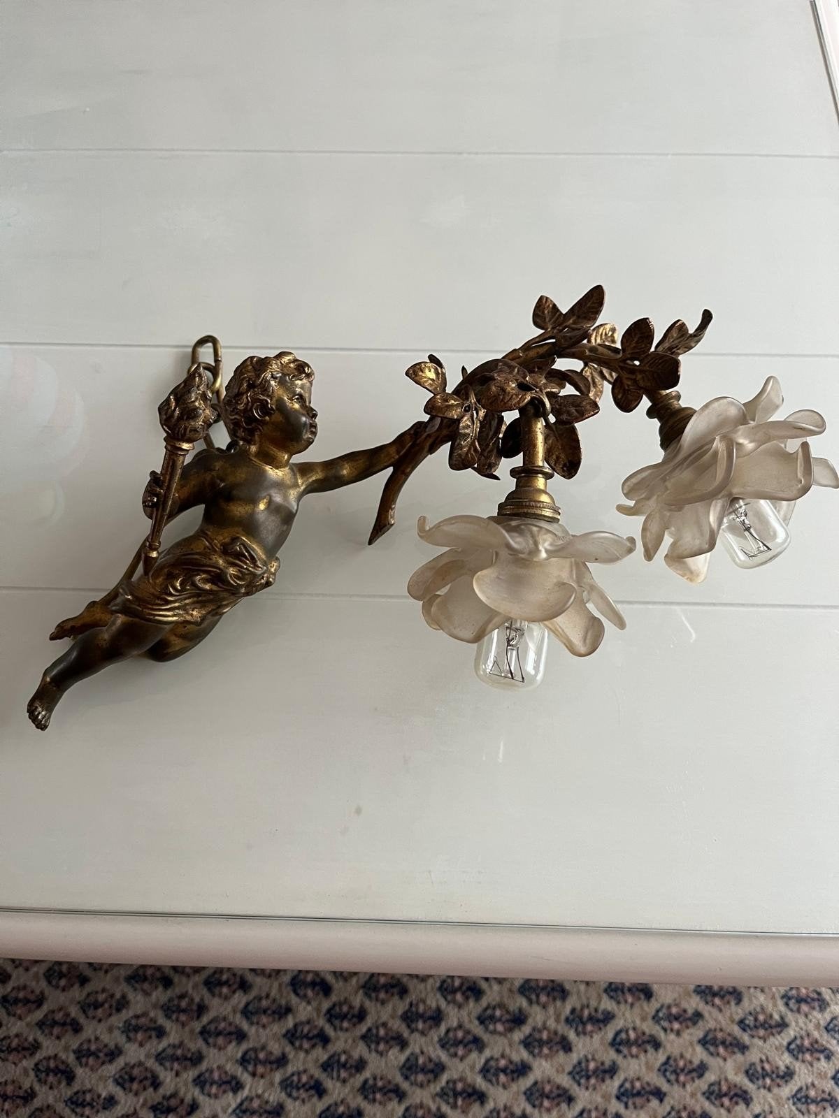 Antieke wandlamp, Antiek en Kunst, Ophalen of Verzenden