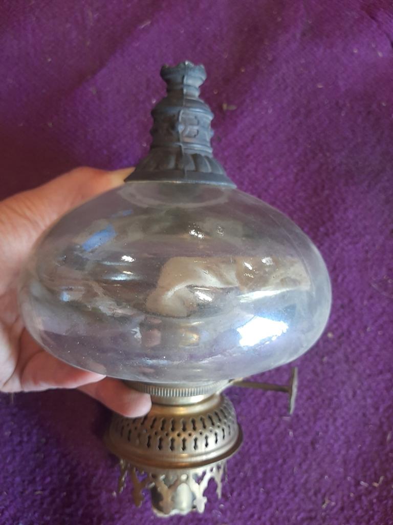 Antieke glazen bol voor olielamp, Antiek en Kunst, Ophalen
