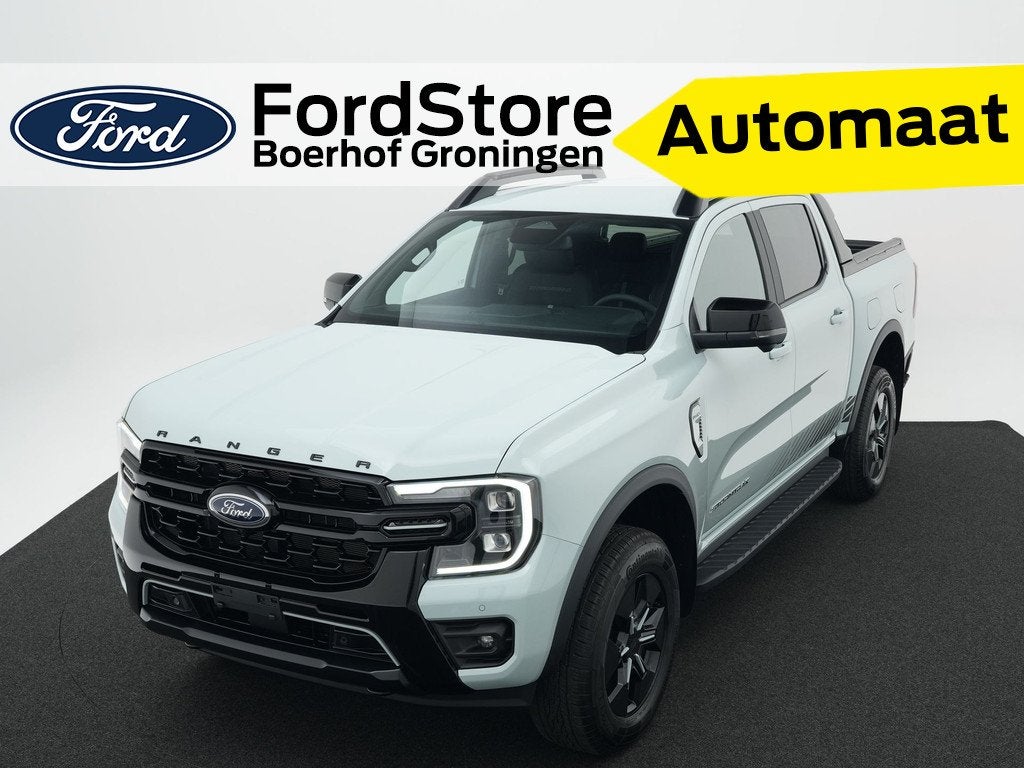 Ford Ranger Stormtrak Double Cab 2.3 279 pk PHEV Elektrische, Auto's, Ford, Automaat, Zwart, 4 cilinders, 2535 kg