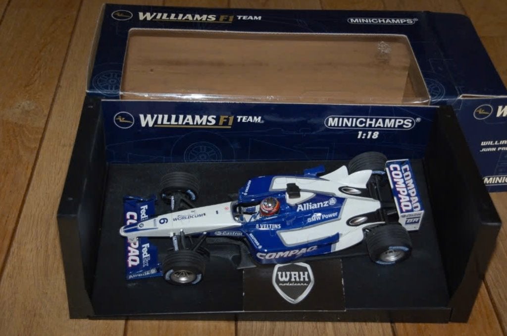 1:18 Williams F1 FW24 Montoya Minichamps in box WRH, Verzenden, Zo goed als nieuw, Auto, MiniChamps
