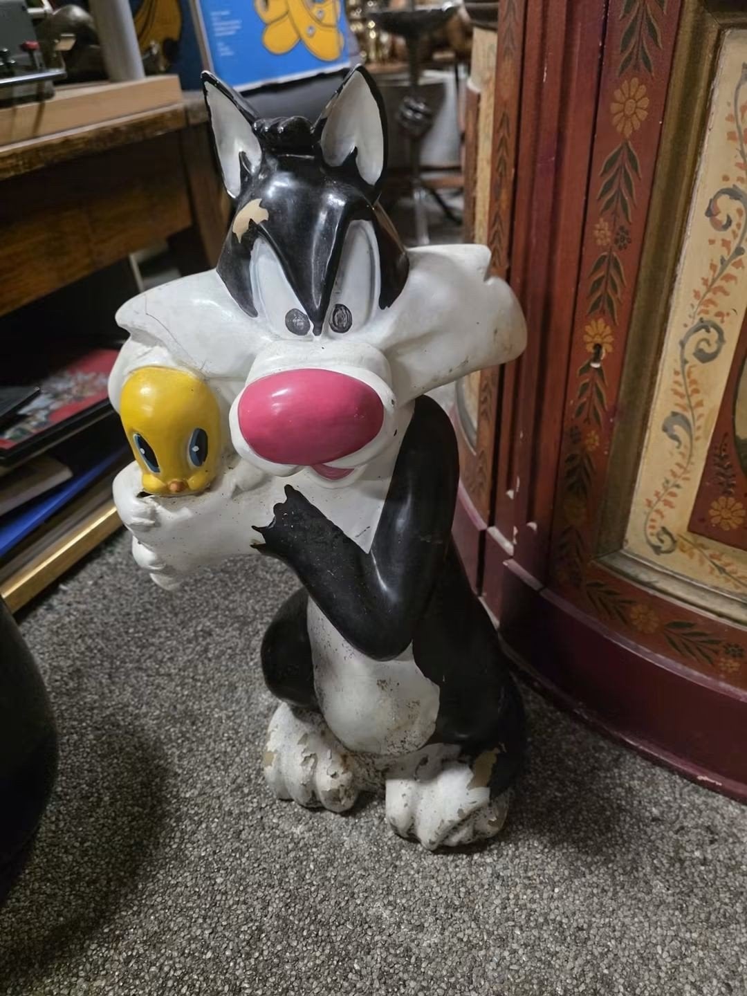 Vintage Sylvester en Tweety beeld - Looney Tunes, Ophalen of Verzenden, Gebruikt