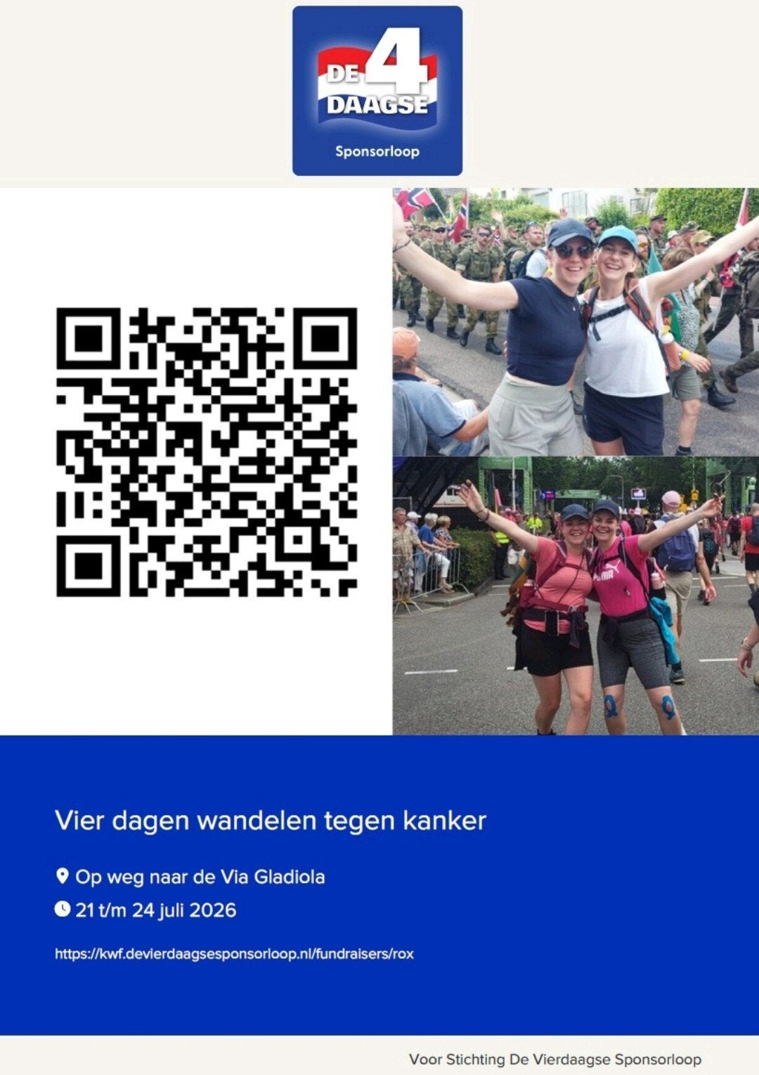 Sponsoring KWF voor 4Daagse, Eén persoon, Overige typen