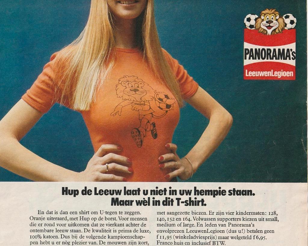 Retro reclame 1970 Panorama voetbal t-shirt WK, Verzenden, Overige typen