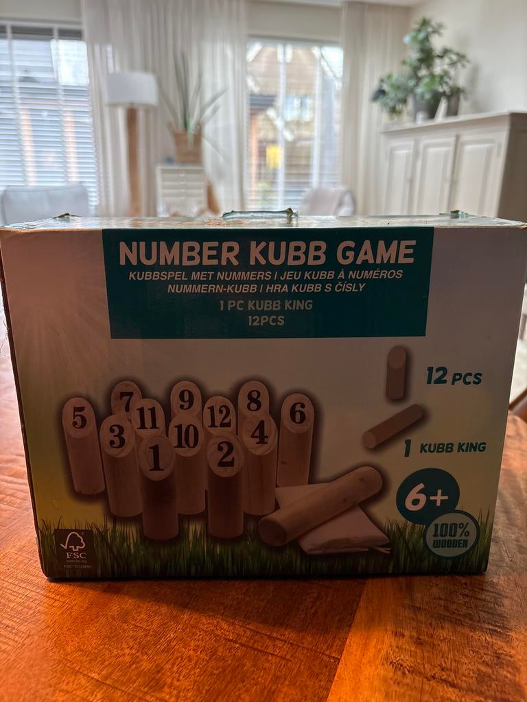 Number Kubb Game - Houten Kubbspel met Nummers, Ophalen of Verzenden, Nieuw, Jongen of Meisje