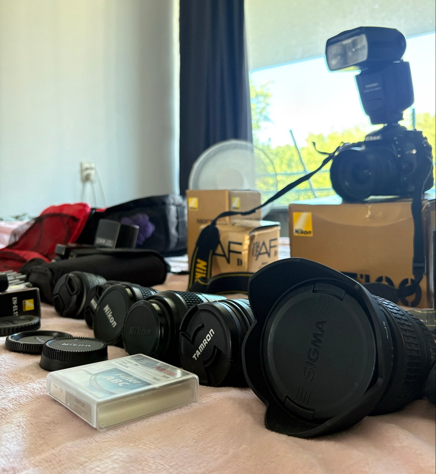 Nikon D7100 set – 7 objectieven, flitsers & accessoires, Audio, Tv en Foto, Fotocamera's Digitaal, Spiegelreflex, Zo goed als nieuw