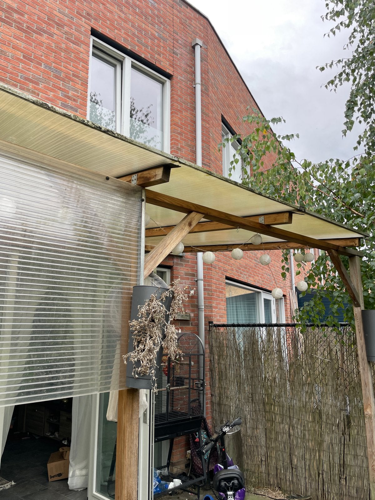 Houten veranda met polycarbonaat platen zelf demonteren, Tuin en Terras, Ophalen of Verzenden, Gebruikt, Veranda