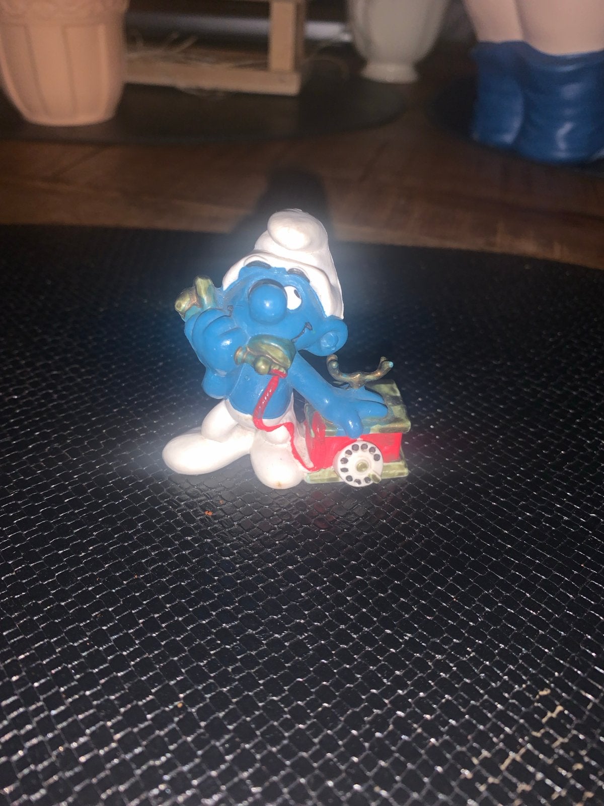 Schleich Telefoonsmurf (20062) uit 1980 - Vintage Peyo, Ophalen of Verzenden, Nieuw, Overige Smurfen, Poppetje, Figuurtje of Knuffel