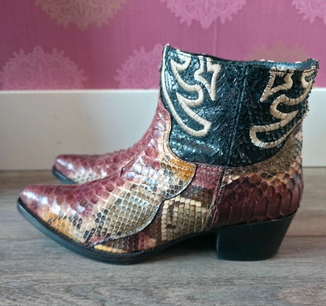 Zadig & Voltaire python enkellaarzen Erin Wasson collab 38, Overige kleuren, Zadig & voltaire, Verzenden, Lage of Enkellaarzen