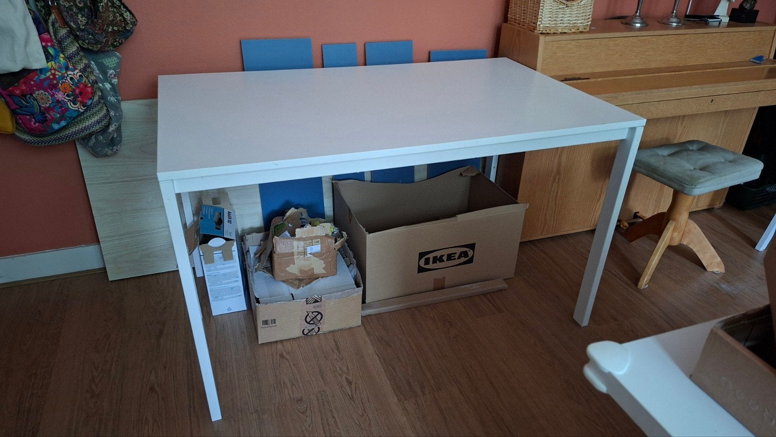 GRATIS Ikea tafel 125x75 cm - Wit, modern design, Huis en Inrichting, Tafels | Eettafels, Ophalen, Overige materialen, Gebruikt