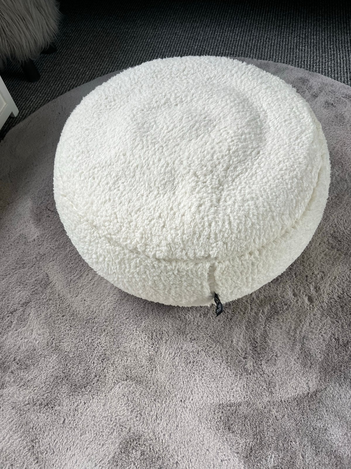 Villa Volance wit ronde poef opblaasbaar, Ophalen, Zo goed als nieuw, Stof, 50 tot 75 cm