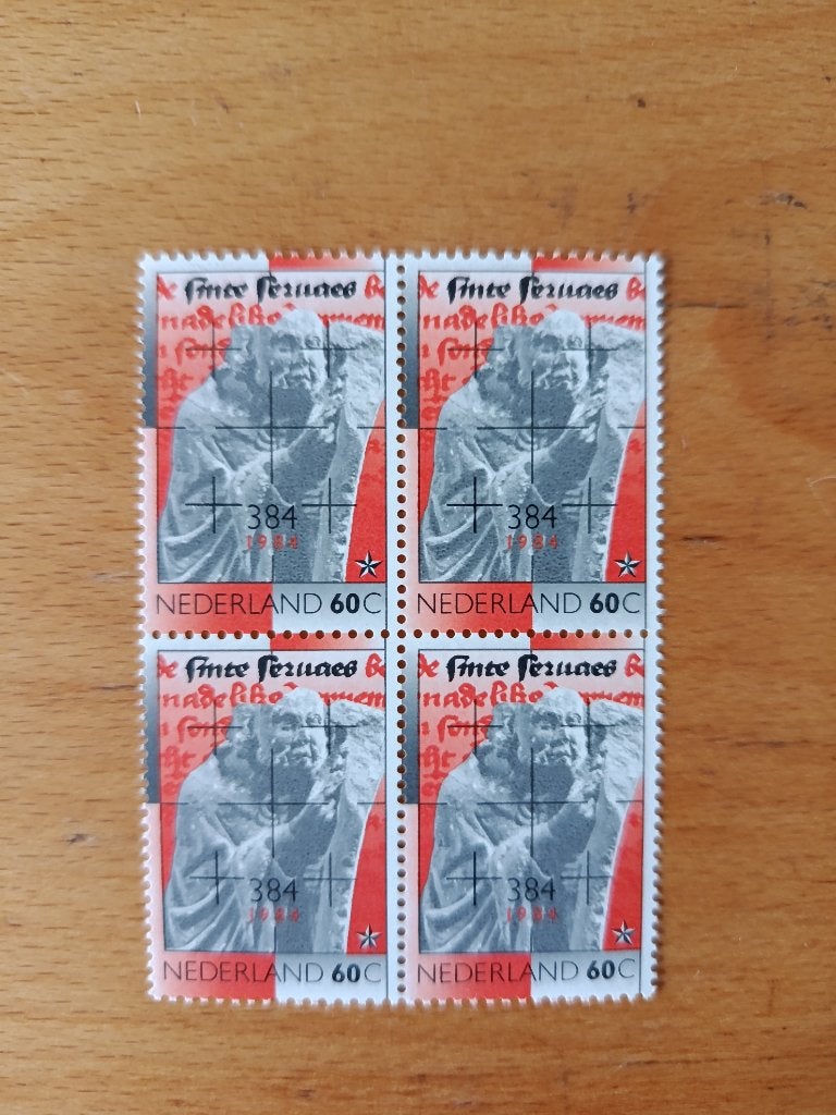 NVPH 1306 sterfdag Sint Servaas - Blok van 4, Postzegels en Munten, Ophalen of Verzenden, Na 1940, Postfris