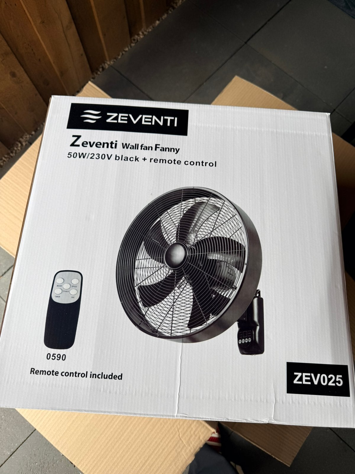 Wandventilator zwart - nieuw in doos, Witgoed en Apparatuur, Ophalen, Zo goed als nieuw, Plafondventilator