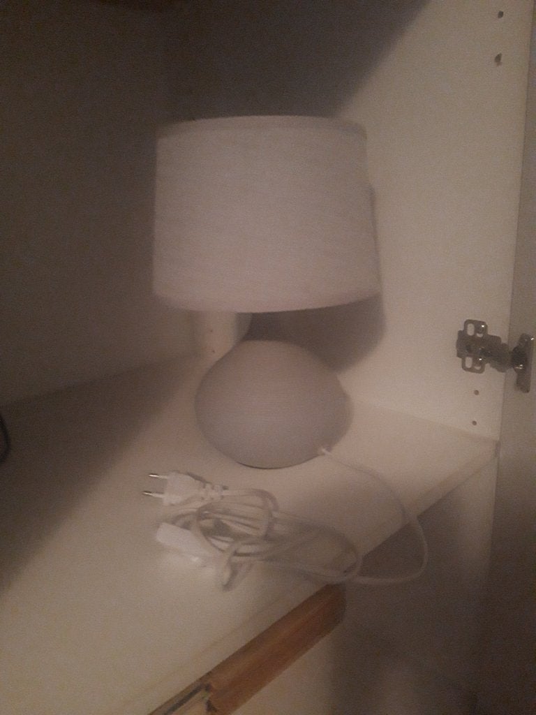 Moderne tafellamp met stoffen kap, Ophalen, Met schakelaar, Overige merken, Textiel